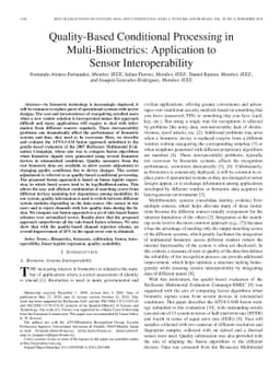 Quality-Based Conditional Processing in Multi-Biometrics: Application to
  Sensor Interoperability
