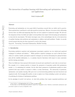 The intersection of machine learning with forecasting and optimisation:
  theory and applications