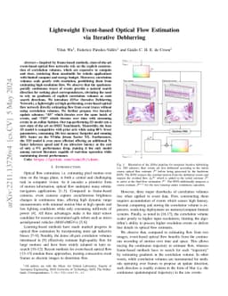 Lightweight Event-based Optical Flow Estimation via Iterative Deblurring