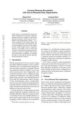 German Phoneme Recognition with Text-to-Phoneme Data Augmentation