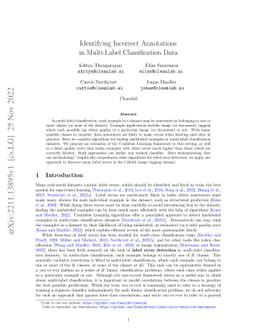 Identifying Incorrect Annotations in Multi-Label Classification Data