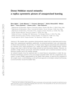 Dense Hebbian neural networks: a replica symmetric picture of
  unsupervised learning