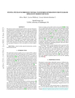 Puffin: pitch-synchronous neural waveform generation for fullband speech
  on modest devices