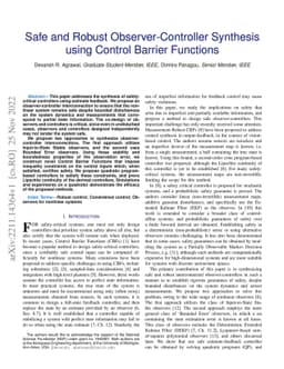 Safe and Robust Observer-Controller Synthesis using Control Barrier
  Functions