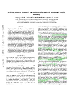 Mixture Manifold Networks: A Computationally Efficient Baseline for
  Inverse Modeling