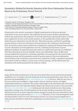 Quantitative Method for Security Situation of the Power Information
  Network Based on the Evolutionary Neural Network