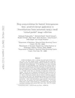Deep neuroevolution for limited, heterogeneous data: proof-of-concept
  application to Neuroblastoma brain metastasis using a small virtual pooled
  image collection