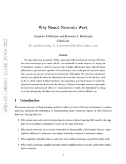 Why Neural Networks Work