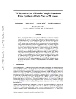 3D Reconstruction of Protein Complex Structures Using Synthesized
  Multi-View AFM Images