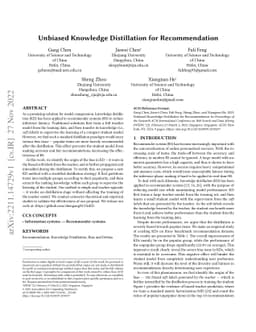Unbiased Knowledge Distillation for Recommendation