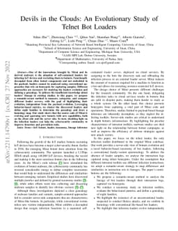 Devils in the Clouds: An Evolutionary Study of Telnet Bot Loaders