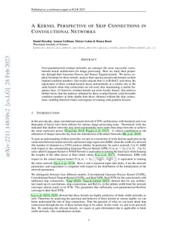 A Kernel Perspective of Skip Connections in Convolutional Networks