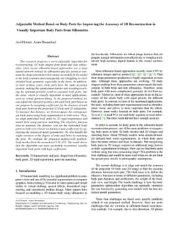 Adjustable Method Based on Body Parts for Improving the Accuracy of 3D
  Reconstruction in Visually Important Body Parts from Silhouettes