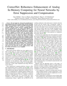 CorrectNet: Robustness Enhancement of Analog In-Memory Computing for
  Neural Networks by Error Suppression and Compensation