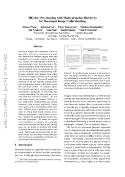 MGDoc: Pre-training with Multi-granular Hierarchy for Document Image
  Understanding