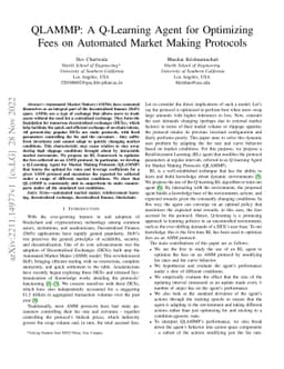 QLAMMP: A Q-Learning Agent for Optimizing Fees on Automated Market
  Making Protocols