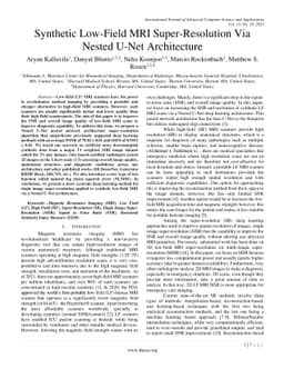 Synthetic Low-Field MRI Super-Resolution Via Nested U-Net Architecture