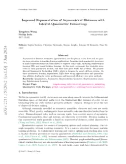 Improved Representation of Asymmetrical Distances with Interval
  Quasimetric Embeddings