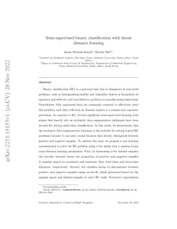 Semi-supervised binary classification with latent distance learning