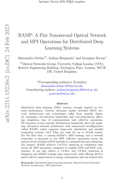 RAMP: A Flat Nanosecond Optical Network and MPI Operations for
  Distributed Deep Learning Systems