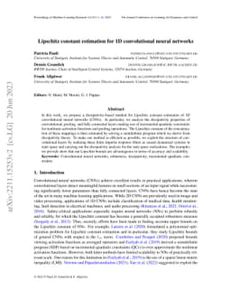 Lipschitz constant estimation for 1D convolutional neural networks