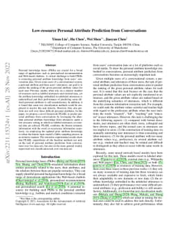 Low-resource Personal Attribute Prediction from Conversation