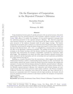 On the Emergence of Cooperation in the Repeated Prisoner's Dilemma
