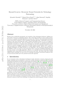 Beyond S-curves: Recurrent Neural Networks for Technology Forecasting