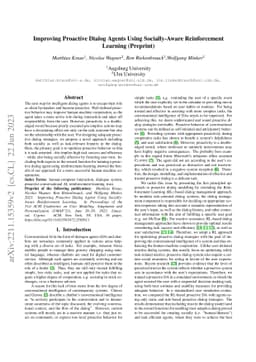 Improving Proactive Dialog Agents Using Socially-Aware Reinforcement
  Learning