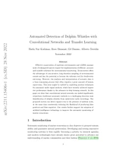 Automated Detection of Dolphin Whistles with Convolutional Networks and
  Transfer Learning