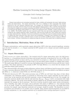 Machine Learning for Screening Large Organic Molecules
