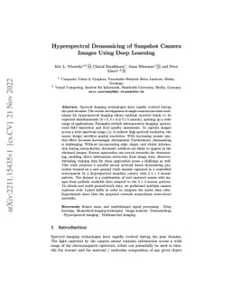 Hyperspectral Demosaicing of Snapshot Camera Images Using Deep Learning
