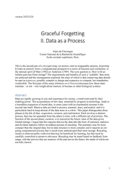 Graceful Forgetting II. Data as a Process