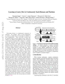 Learning to Learn: How to Continuously Teach Humans and Machines
