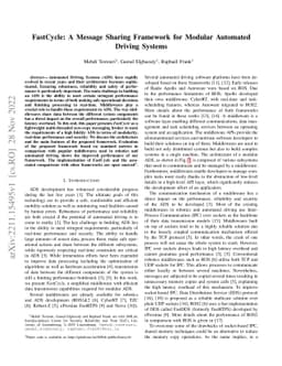 FastCycle: A Message Sharing Framework for Modular Automated Driving
  Systems