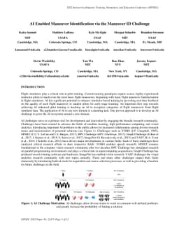AI Enabled Maneuver Identification via the Maneuver Identification
  Challenge