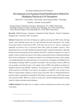 Development of an Equation-based Parallelization Method for Multiphase
  Particle-in-Cell Simulations