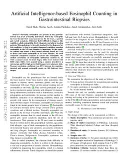 Artificial Intelligence-based Eosinophil Counting in Gastrointestinal
  Biopsies