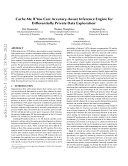Cache Me If You Can: Accuracy-Aware Inference Engine for Differentially
  Private Data Exploration