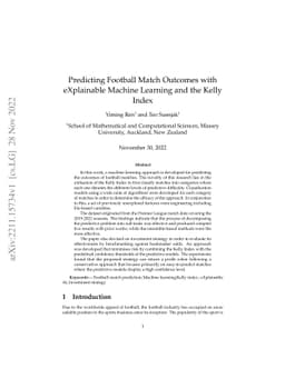 Predicting Football Match Outcomes with eXplainable Machine Learning and
  the Kelly Index