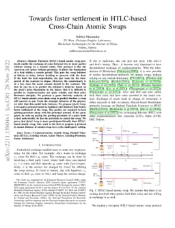 Towards faster settlement in HTLC-based Cross-Chain Atomic Swaps