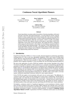 Continuous Neural Algorithmic Planners