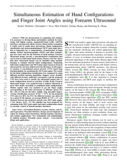 Simultaneous Estimation of Hand Configurations and Finger Joint Angles
  using Forearm Ultrasound