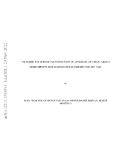 UQ-ARMED: Uncertainty quantification of adversarially-regularized mixed
  effects deep learning for clustered non-iid data