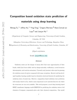 Composition based oxidation state prediction of materials using deep
  learning