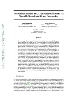 Equivalence Between SE(3) Equivariant Networks via Steerable Kernels and
  Group Convolution