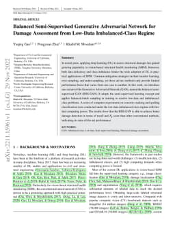 Balanced Semi-Supervised Generative Adversarial Network for Damage
  Assessment from Low-Data Imbalanced-Class Regime