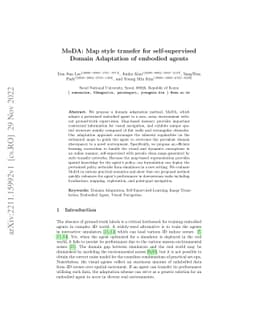 MoDA: Map style transfer for self-supervised Domain Adaptation of
  embodied agents