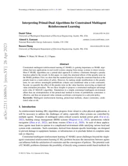 Interpreting Primal-Dual Algorithms for Constrained Multiagent
  Reinforcement Learning