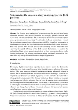 Safeguarding the Unseen: a Study on Data Privacy in DeFi Protocols